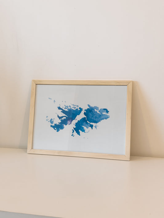 Cuadro Islas Malvinas en Acuarela GRANDE 🇦🇷🖌️